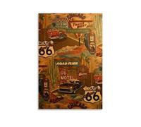 Route 66Waterproof And Stain Resistant Decorative Paintings High-definition Posters Suitable for Multiple Scenarios in Living Rooms Bedrooms And OfficesUnframe-style24x36inch(60x90cm)