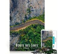 Route Des Laves, La Reunion Jigsaw Puzzles 1000 Piece for Adults Smart Reason Toy Casual Fun Smooth Edge Wall Art Decor (38x26cm)
