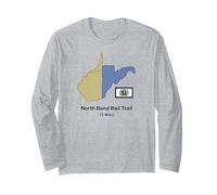 Route Map of North Bend Rail Trail Long Sleeve T-Shirt