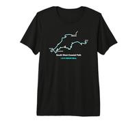 Route Map of South West Coast Path Trail in England Premium T-Shirt