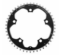 Route plate 5bra d.130 stronglight 46dts exterior black aluminum 7075 type shima