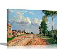 Route to Versailles Camille Pissarro Canvas Prints Stretched Framed Wall Art Poster Pictures Artwork for Home Work Livingroom Large 76 x 50cm (30 x 20 inches)