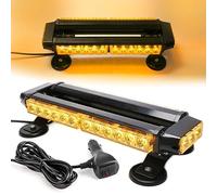 ROUTEKING 30LEDs Flashing Beacon Light - Recovery Warning Strobe Lighting Bar IP65 with 4 Magnetic Base 7 Flash Patterns for 12V/24V Emergency for vehicles Car Trailer Roof (Amber)