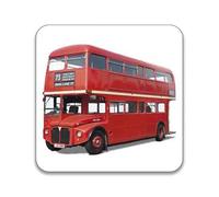 Routemaster Red Bus - Pack of 10 Square Stickers - 55mm x 55mm