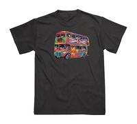 Routemaster Union Jack T Shirt for Men (London Bus Design). London T Shirt. Machine Washable London Tshirt. 100% Cotton T Shirt Men. Mens T Shirt. London Souvenirs Gifts - Genuine Merchandise Black