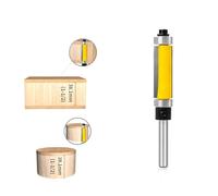 Router Bit 1PC Flush Trim Bit with Double Bearing Router Woodworking Milling Cutter for Wood End Milll Tools(6.35x12.7x38.1)