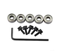 Router Bit Bearing Kit Top Mounted Guide Bushing for Flush Trim, Steel Replacement Bearings with Set Screws and Hex Wrench, Inner 4.76mm Outer 12.7mm