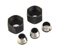 Router Bit Collet Chuck Kit with Nuts for Trimming and Engraving Machines, Includes 5pcs for 6mm, 6 35mm, 8mm Shanks