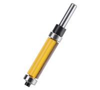 Router Bit, Flush Trim Pattern Cemented Carbide Woodworking Tool with Top Bottom Bearings for Furniture Making and Template Duplication 1/4 Inch Shank 1/2 Inch Cutting Diameter