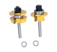 Router Bit Set 2Pcs Metal Milling Cutter Edging Cutting Tool Kit for Woodworking DIY Projects Carbon Steel Alloy Blades 40mm Diameter (1/4 Inch)