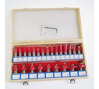 Router Bit Set, KATSU 24PCs 1/2 Inch Shank Carbide Tipped Router Bits Set, Woodworking Milling Saw Cutter for Electric Router Trimmer in Wooden Box 133038