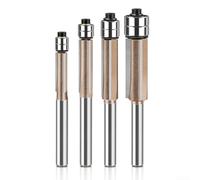 Router Bit with Double Bearing Flush Trim for Laminates and Softwoods, 1PC 6mm Shank (4-pcs 1/4 handle)