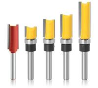 Router Bits 5PCS Router Bits 1/4 Shank Flush Trim Router Bit Sizes Are 11.9mm, 20mm,25mm,38mm,for Edge Treatments 3D Clearance Angles and Grooves