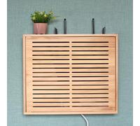 Router Box Hider - Wall Mounted Storage Cabinet with Venetian Blinds, Multifunctional Wooden Design for Home Office and Game Room