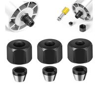 Router Collet 6Pcs 6mm 6.35mm 8mm High Precision Router Collet Chuck with Nut for Woodworking Engraving Trimming Machine, Bit Set