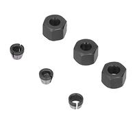 Router Collet Adapter, Carbon Steel Set Kit 6mm 6.35mm 8mm, with Nut Trimmer Engraving Machine Conversion Practical