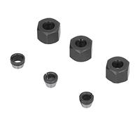 Router Collet Adapter Set, Carbon Steel 6mm 6.35mm 8mm Kit with Nut for Trimmer