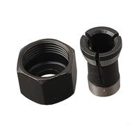 Router Collet Chuck 8mm with M15 Screw Nut Black(6.35mm) | High-carbon steel build, 6mm hole size, M15 thread fit, black finish, precise milling control