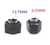 Router Collet Set, 2 Pieces Steel 12.7mm and 6.35mm Precision Chuck, Compatible with DW621, DW616, DW618, DW621K, DW625, DW6214, Dur