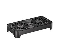 Router Cooling - WiFi Fan | Low-Noise Heatsink Base for Businesses Hotel Dormitory Apartment Rental Bedroom Living Room, USB Powered Airflow, Black Metal, 120mm