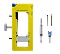 Router Door Hinge Template Jig Kit - Adjustable Installation Guide with Non Slip Pads Removable Inserts Precision Carpentry Tool Set | Door Lock Setup for 3 to 5 Inch Length Quarter Five Eighth