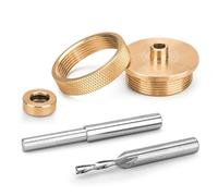 Router Inlay Bushing Kit Replacement for Router Template Guide Set Solid Brass Router Inlay Kit 71333 Fits for 1/4 Router Templates for Wood.