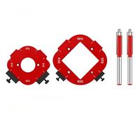 Router Jig Set 2 Piece Radius Jig Router Jigs and Templates for Woodboard Arc Cutting High Hardness Material Portable Design(Bring Two Imitation Trimming Knives)