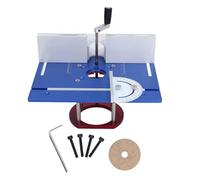 Router Lift Base Aluminum Alloy Height Adjustable Manual Router Table Lift System for Woodworking Machinery Universal Trimming Machine with Motor Diameter 63.8 to 65mm (Blue)