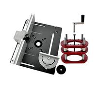 Router Lift Kit W/Aluminum Router Plate for 65mm Diameter Motors Woodworking Router Table Workbench Trimmer Engraving Machine Woodworking Tools(Set F)