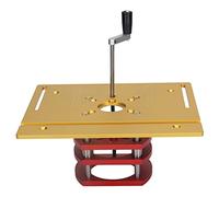 Router Lift System, Aluminum Precision Router Lift with Top Plate, Woodworking Router Table Insert Plate and Router Lift Kit with 2in Lift Stroke for Slotting, Trimming, Chamfering (Yellow)