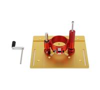 Router Lift System Kit, Manual Lifting Router Table Saw Insert Base Plate, DIY Woodworking Tool with Crank Handle, Aluminum Alloy and Stainless Steel Construction, for S8-2 Model (Gold)