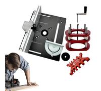 Router Lift System - Precision Adjustment Plate, Steel Insert Base, Manual Height Control Tool, Durable Routr Support Assembly, Router Plate for Workshop, Table Setup