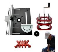 Router Lift System Set, Manual Lifting Kit, Router Table Saw Insert Base Plate, Enhanced Stability and Safety, Improved Routing Accuracy, Aluminum Alloy for Slotting, Trimming, Chamfering
