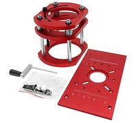 Router Lift with Fixed Base-Router Insert Plate-Woodworking Universal Router Lift Base for 65mm Dia Router Motor-Red
