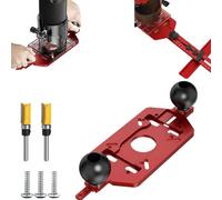 Router Milling Groove Bracket,Adaptable Trimming Machine Slotted Base for Woodworking,Aluminum Alloy Router Circle Cutting Jig Multifunctional for Edge Grooving Milling Straight Edges Chamfering (A)