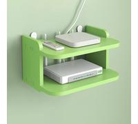 Router Organizer Environmentally Friendly Woodplastic Panels Handmade Mortise and Tenon Craftsmanship, Cable Management Box, for Home Office Use(Green,26 * 19.5 * 13cm)
