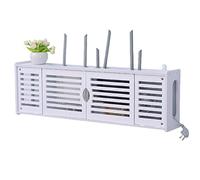 router rack TV Set-top Box Wireless Router Rack WiFi Storage Box Wifi Router Shelf Wall Hanging Wifi Router Shelf Box Wifi Storage Box To Cover Router ( Color : White , Size : 76*12*24cm )