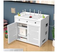 Router Rack WiFi Router Storage Box Wall Mount Hidden Cable Tidy Box For Home And Office Decorative Floating Shelves (Color : White, Size : 40x26x37cm)