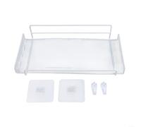 Router Shelf Wall Mount for Set Top Box and Modem No Drill Setup Ventilated Open Design Prevents Signal Interference (M White)