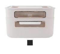 Router Storage Box 2 Layer Dust Proof Multifunctional Organizer with Lid Cable Management for Living Room Bedroom Study Room Desktop HIPS Material 31.5x22x19.5cm