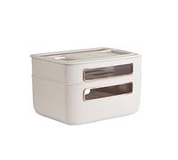 Router Storage Box Cable Management Case Detachable Design Multi Hole Opening for Wireless Routers with Premium Plastic Material Anti Drop (White 2 Layer)