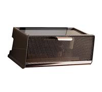 Router Storage Box, Wall Mounted Router Storage Box with Lid Large Capacity Cable Management Box Desktop Power Strip Cover Box (Coffee Color Middle Size)