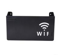 Router Storage Box Wall Mounted Shelf for WiFi Modem Set for top Box - Hollow Design Cable Management UK Home Office White 24.5cm(is black)