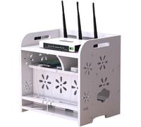 Router Storage Box,Wood-Plastic PVC Mesa Wire Organizer Living Room TV Cabinet Power Cable Storage Organizer Box Office Desktop Finishing Storage Shelf,