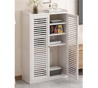 Router Storage Cabinet - 2Door Freestanding Media Organizer for Living Room Stylish Home Solution (White 97 cm) Maximize Space & Décor