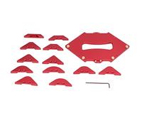 Router Table Corner Jig Aluminum Alloy Radius Templates Kit, Woodworking Fillet Gauge with R5-R40 & T10-T40 Templates, Anodised Red for Precision Treatment on Router Tables