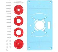 Router Table Insert Plate, Adjustable Aluminum Alloy Router Plate with | Dual Inch and CM Markings, Compatible with Multiple Router Brands for Woodworking, Includes 4 Interchangeable(blue)