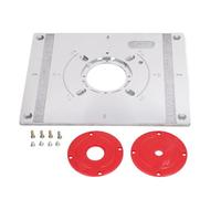 Router Table Insert Plate, Aluminum Alloy Woodworking Pew Plate, Multifunctional Insert Plate for Trimming Machine and Engraving Machine, with Insert Rings and Screws for Woodwork