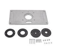 Router Table Insert Plate Aluminum, Multifunction Router Plate Template for Woodworking, Durable Aluminum Alloy Insert Plate with Plastic Rings, Leveling Hex Wrenches for Wood Tool