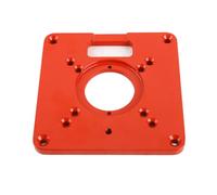 Router Table Insert Plate, Bright Red Design, Convenient Alignment with Center-Hole Bushing, Practical Aluminium Alloy Design for Woodworking Benches and Engraving Machine